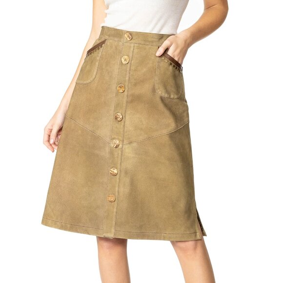 Double D Ranch Dresses & Skirts - NWT Double D Ranch Suede Elk Country Studded Midi Skirt